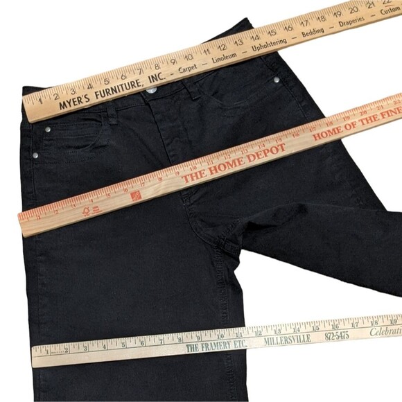 Maeve Anthropologie High waisted Wide-Leg Flare Pants black zip FLAW 28 - Picture 3 of 12